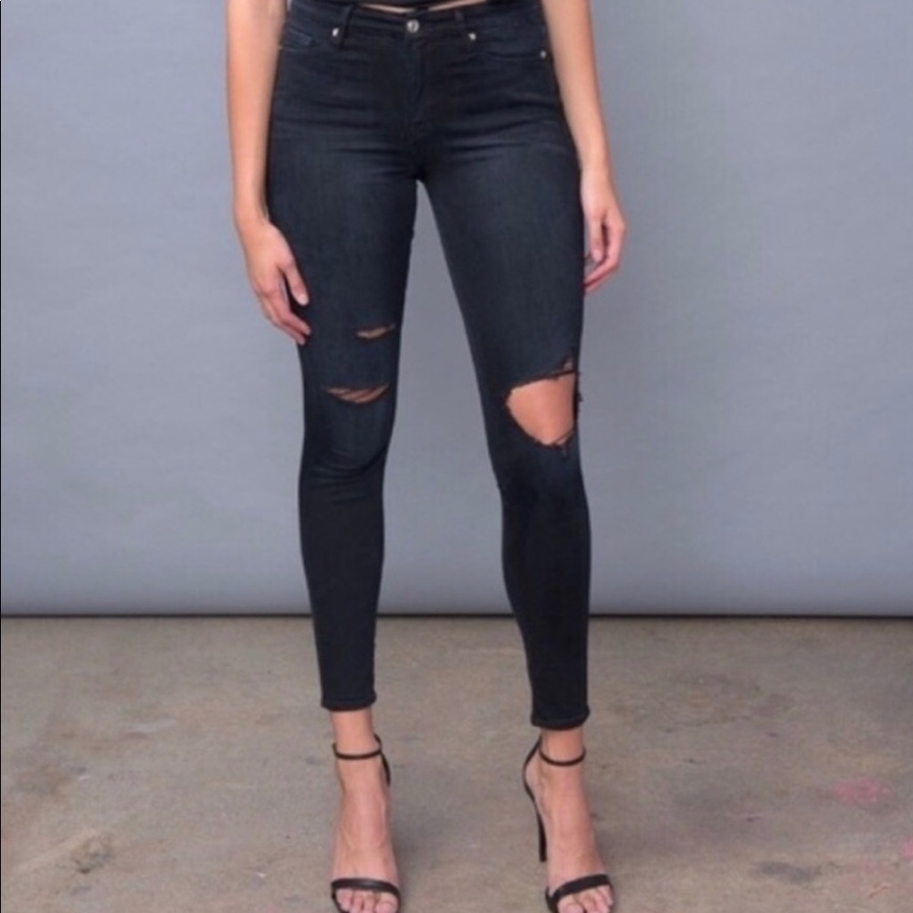 Good American Good Legs distressed stretch jeans